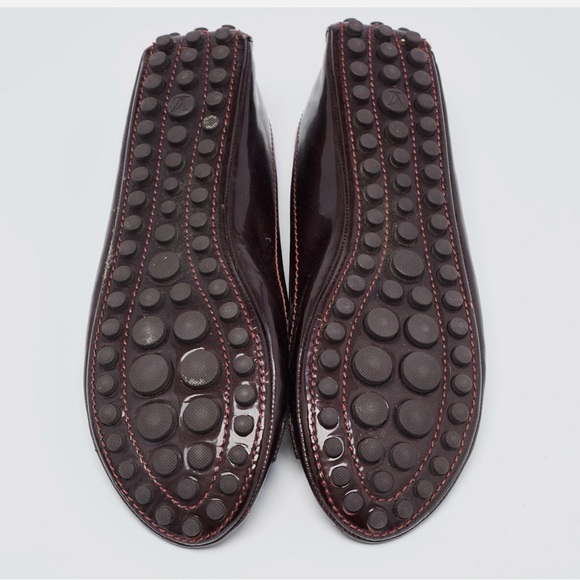 Louis Vuitton /LV Burgundy Patent Leather Oxford Ballet Flat - Picture 5 of 8